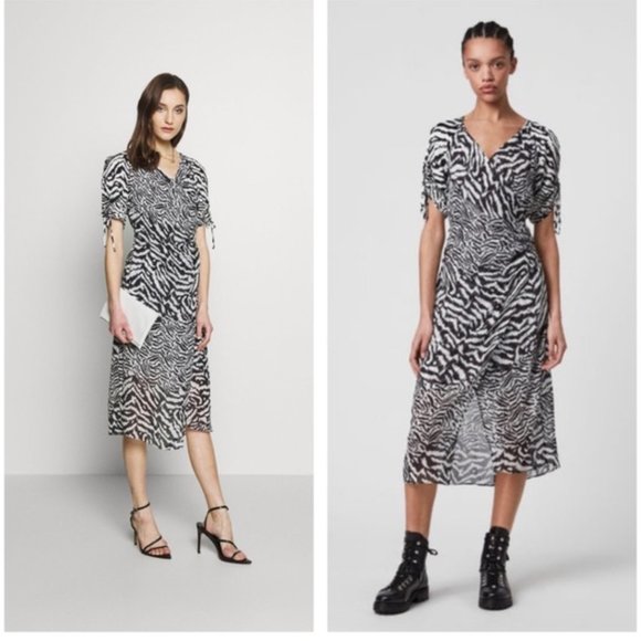 All Saints Dresses & Skirts - NWOT All Saints zebra print midi dress